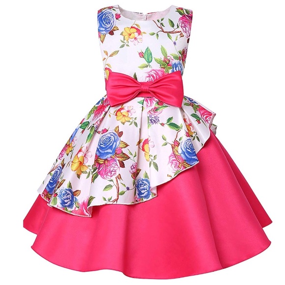 🌷🌸 Floral Spring Summer Flower Bow Dress 🌸🌷 - Picture 1 of 3